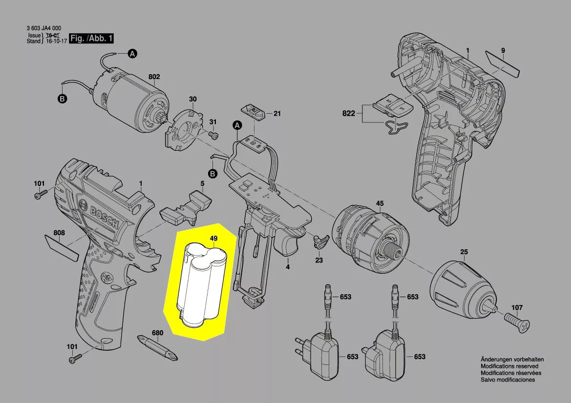 Set batterie 12V réf. 1 600 A00 7TM Bosch